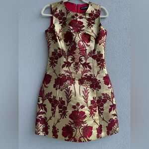 Dolce & Gabbana Gold Metallic Jacquard Mini
Dress